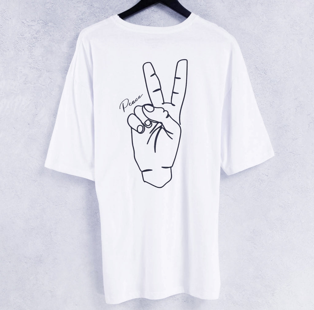 Jack & Jones Oversized T-shirt With Peace Back Print